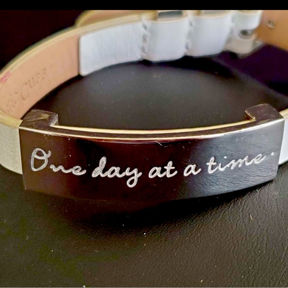 Rustic Cuff “One Day at a Time” bracelet